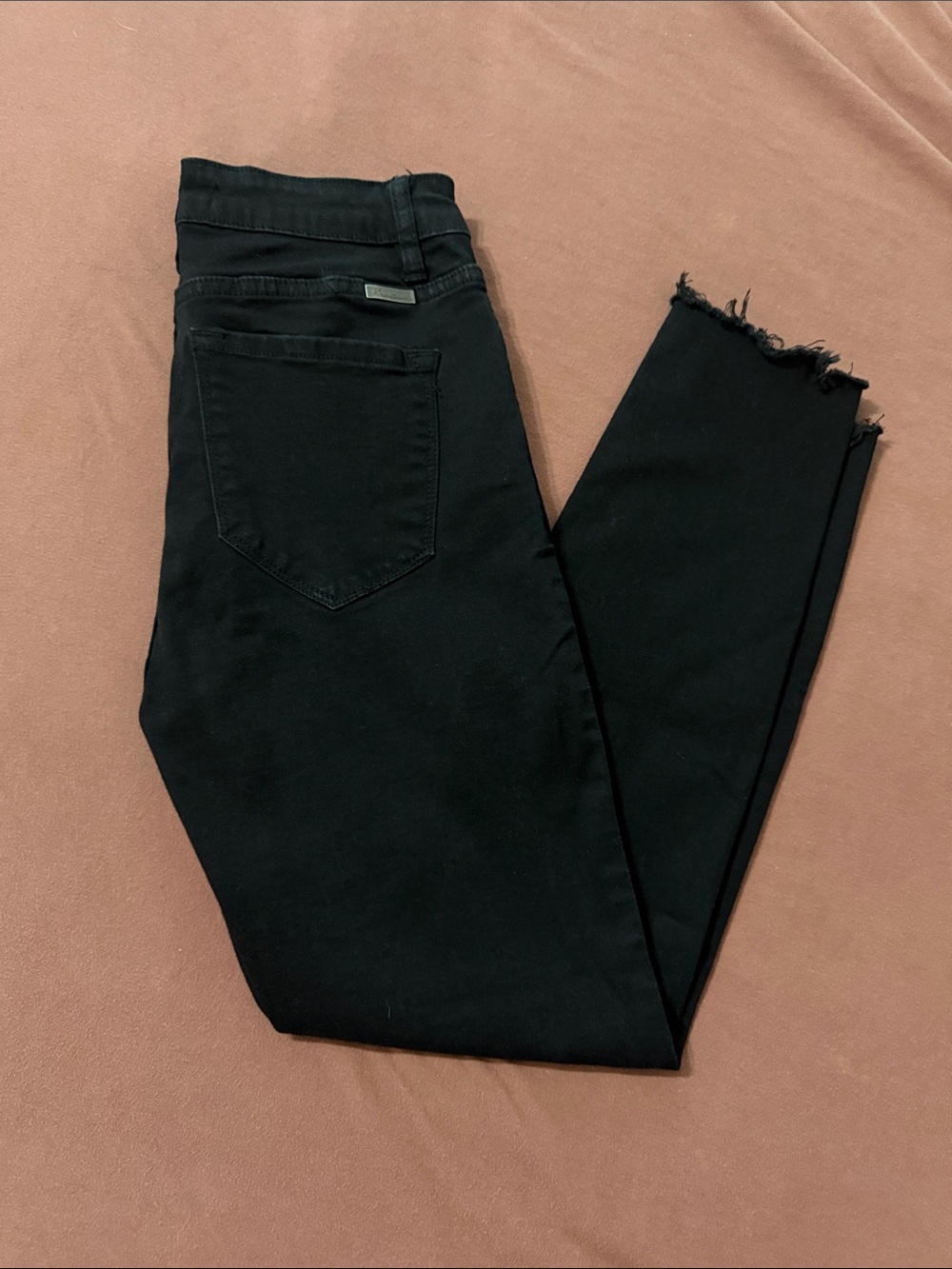 KanCan Black High-Rise Raw Hem Skinny Jeans